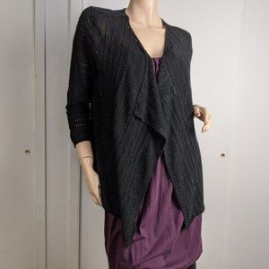 Black Lightweight drape neck sweater L